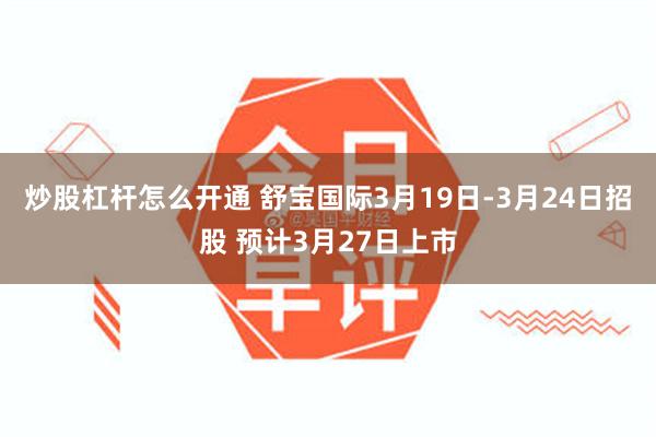 炒股杠杆怎么开通 舒宝国际3月19日-3月24日招股 预计3月27日上市