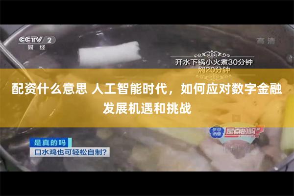 配资什么意思 人工智能时代，如何应对数字金融发展机遇和挑战